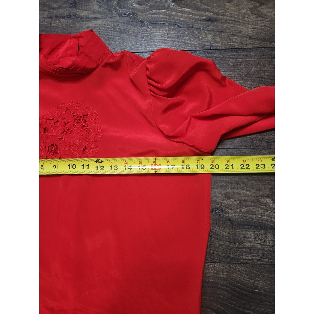 Nilani Womens Top 9/10 Red EUC Vintage Coquette Regencycore Dark Academia, 80s - Picture 5 of 6